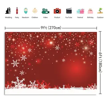 Raudona Kalėdos Baltos Snaigės Fotografijos Backdrops Kalėdų Snaigės Naujųjų Metų Šaliai Apdailos Fone Reklama