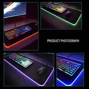 RGB 7 Spalvinga Šviesos Žaidimų Kilimėlis, LED Apšvietimas, Pelės Kilimėlis KOMPIUTERIO, Nešiojamojo kompiuterio Darbalaukio Nešiojamojo kompiuterio Priedai