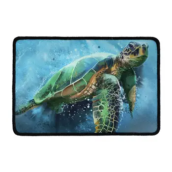 Sea Turtle Splash Akvarelės Meno Tapybos Sveiki Słomianka Dekoratyvinis Miegamasis, Virtuvė, Gyvenamasis Kambarys Kilimėliai, Neslidžia Vandenį Sugeriančių