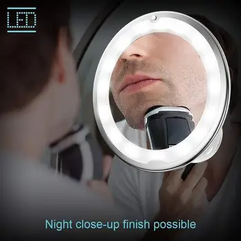 Siurbtukas Didinamasis veidrodis LED 360 Sukimosi 5X 10X Fogless Dušo Skustis sudaro Rūko Nemokamai Veidrodėliai