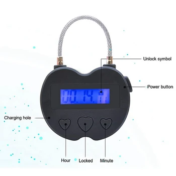 Smart Laiko Užraktas LCD Ekranas Laiko Lock USB Įkrovimo Laikinai Laikmatis Spynos Kelionės Elektroninis Laikmatis