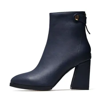 Smeeroon naujas populiarus rudens-žiemos batai moterims pu odos batai zip aukšti kulniukai aukštos kokybės batai šalies bateliai