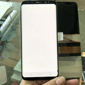 Super AMOLED skystųjų kristalų (LCD Samsung Galaxy S8 G950 G950F LCD Ekranas Su Jutikliniu Ekranu, skaitmeninis keitiklis Yra mažų Negyvų Pikselių Raudona Dega LCD
