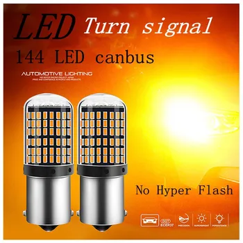 Super Šviesus Nr. Hyper Flash 1156 Canbus Ba15S P21W 144Smd 3014 Žetonų Automobilio Led Posūkio Signalo Atvirkštinio Uodegos Šviesos diodų (Led) Atsarginės Lemputės