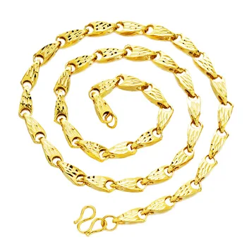 Tuščiaviduriai Sėklos Formos Karoliai Geltonos Aukso Užpildytas Vintage Mados Mens Karoliai Grandinės colar de homens