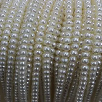 Unikalus Perlų papuošalų Parduotuvė 3.5 mm Baltos spalvos Gėlavandenių Perlų Prarasti Karoliukai 