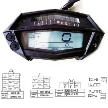 Universalūs Motociklo Spidometras Odometras Techometer Daviklis Greičio LCD Ekranas 1-4 Cilindrai Kawasaki Z1000 visi motociklai
