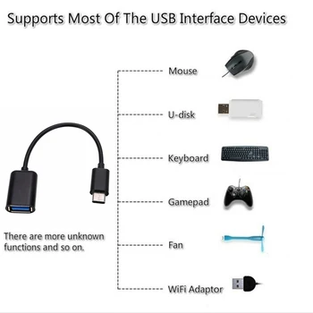 USB C Prie USB OTG Adapterio Kabelis USB C Tipo Male Į USB 2.0 Female Kabelio Adapteris, Skirtas Kompiuteris PC Laptop Tablet 