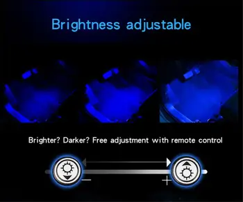 Už 4x 9 LED RGB 16 Spalvų Interjero Automobilį Pagal Brūkšnys Koja Grindų Sėdimos vietos Akcentas Apšvietimas Žiebtuvėlio Adapteris Dekoratyvinės Lempos Automobilių Žibintai