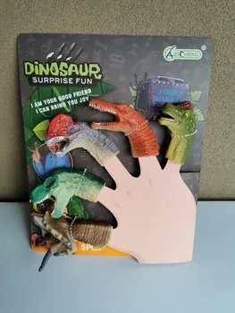 Vaikai dinozaurų piršto lėlių modeliavimas gyvūnų piršto nustatyti minkšta guma, tėvų-vaikų interaktyvus šeimos pasakojimo rekvizitai