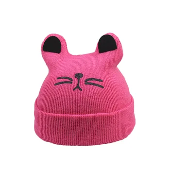 Vaikams Kūdikių Žiemos Nėrimo Megzti Skrybėlę Cute Kačių Ausų Beanie Kepurė Vaikams Bžūp BM88