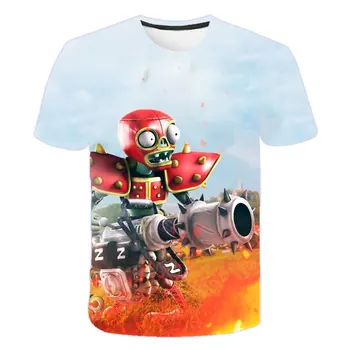 Vaikų prekės ženklo 3D vasarą karšto pardavimo tarpvalstybinių greitai-džiovinimo T-shirt berniukas augalų zombie karo spausdinimo įdomus trumpas rankovės 4T-14T