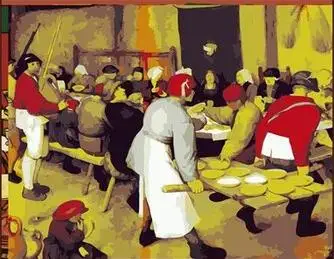 Vakarienė Moterų paveikslas, tapyba piešimas skaičiais 