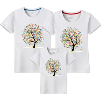 Vasaros 2020 Šeimos derinti Drabužius, Komplektai, Atrodo, Motinos Tėvas, Sūnus Trumpą T Shirts Šeimos Drabužius 10 Spalvų Tees Viršūnės T-shirt