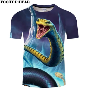 Vasaros marškinėlius Vyrai Moterys t-shirt 3d Snake marškinėliai trumpomis Rankovėmis Tee Gyvūnų Viršuje Harajuku Camiseta Streatwear Lašas Laivas ZOOTOPBEAR