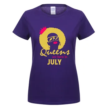 Vasarą Moterys ir Karalienės Yra Gimę rugpjūčio T Shirt Girls Moterų marškinėliai Drabužių Tees Trumpas Rankovės Medvilnės Gimtadienio Marškinėliai OZ-062