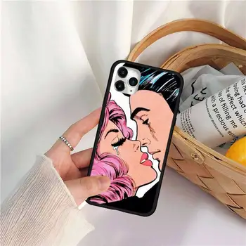Verkia Komiksų Mergina Tapybos Pop Art Telefono dėklas skirtas iPhone 11 12 pro MINI XS MAX 8 7 6 6S Plus X 5S SE 2020 XR
