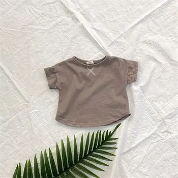 VIDMID Kūdikių Trumpas Rankovės marškinėliai Grynos Medvilnės Vaikų Drabužiu Pusė Rankovės Kvėpuojantis T-Shirt vaikai tees P1048