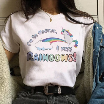 Vienaragis marškinėliai Moterims Kawaii Harajuku Baltos spalvos marškinėlius Ullzang Trumpas Rankovės Girl marškinėlius Viršuje Tees Moterų Tumblr Drabužiai