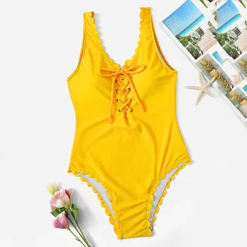 Vientisų maudymosi Kostiumėliai, moteriški 2021 Naują maudymosi kostiumėlį Monokini Lieknėjimo Bodysuit Moterų Maudymosi Kostiumą, Giliai V Paplūdimio, Push-up Kamšalu Bodysuit