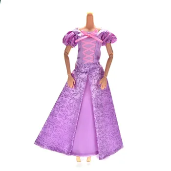 Violetinė Handmake Princesė Suknelė Lėlės Drabužius Trumpomis Rankovėmis Vasaros Vestuvių Suknelė Suknelė Susivėlęs Lėlės