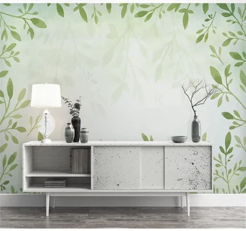 Xuesu Užsakymą 8d tapetai, freskos mažų šviežių augalų lapų fone sienos 3d nuotraukų siena, sienų dangos
