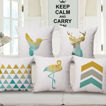 ZXZXOON geometrinis gyvūnai, taurieji elniai triušių, paukščių medvilnės skalbiniai aikštėje pagalvėlė padengti sofa namų 