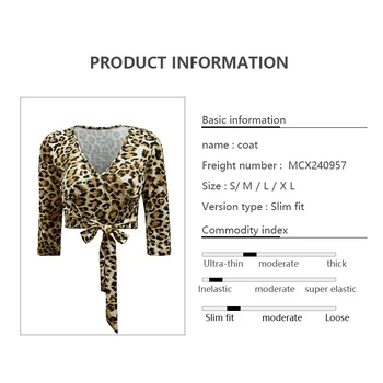 Įdomu, 2019 naują pavasario Palaidinė Leopardas Spausdinti Seksualus Atsitiktinis Marškinėliai Slim Mados Nėriniai Lankas V-Kaklo Reguliarus Pavasario Trumpas Viršūnės S-XL