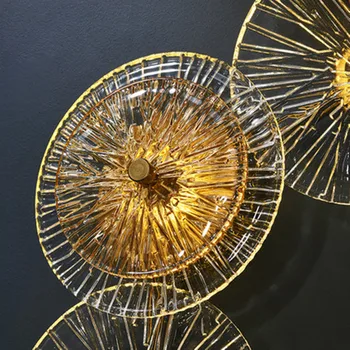 Šiuolaikinės stiklo led sienos lempos paprastos Lotus lapų formos kūrybos sienos šviesos rungtynių kambarį naktiniai staleliai, lempa altoriaus laiptai, sienos sconce