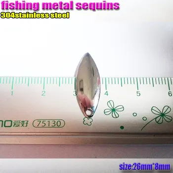 Žvejybos willow peiliukai metaliniai blizgučiai dydis:26mm*8mm chromavimo quantily:10vnt/daug 304stainless plieno