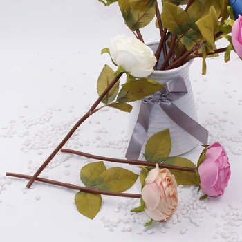 1 Puokštė Smal Arbata, Rožių Lflower Dirbtinių Gėlių Nustatyti Elegantiškas Kambarį Gėlių Dekoracijos Šalies Rose Dirbtinės Gėlės