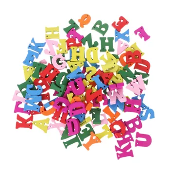 100vnt Mediniai Raidžių Alfabetą Žodis Carft PASIDARYK pats Apdailos Mygtuką Vaikas Švietimo Žaislas