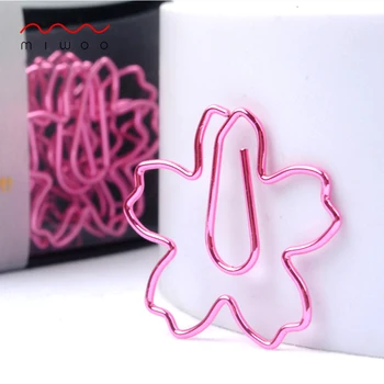12pcs/box pink cherry blossom formos popieriaus sąvaržėlės paperclips žymos aukso įrašą memo įrašą formos popieriaus sąvaržėlės Mokyklos raštinės reikmenys