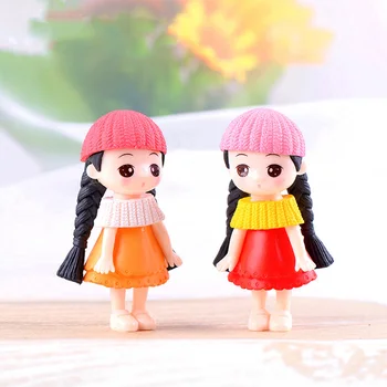 1pc Ilgi Plaukai Mergaičių duomenys Animacinį Personažą Miniatiūrinės Statulėlės Anime sodo Pyragas Apdaila veiksmų modelis lėlės 