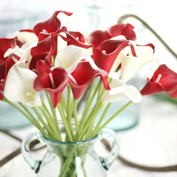 1pcs Dirbtinės Gėlės PU Calla Lily flores Puokštės, Vestuvių Dekoravimas Netikrą Gėlės Namuose Rudenį Apdailos Dirbtiniai Augalai