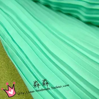 1psc Naujų drabužių audiniai žalsvas perlas siūlai Šifono plisuotos organų grūsti saldainiai didelis spalvų suknelė audinys(klostuotas 0,5 m)