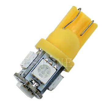 1X T10 5050 SMD 194 168 W5W 5-LED Pleišto Lemputės Automobilio galinių žibintų Gintaro