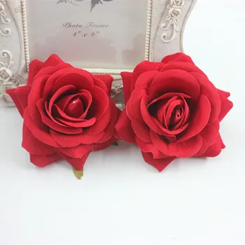 2 VNT simulacao didelis borda rosas DE tecido DE Seda com flores Nenhum sapatos DE sapateado chapeus do casamento 8 cm