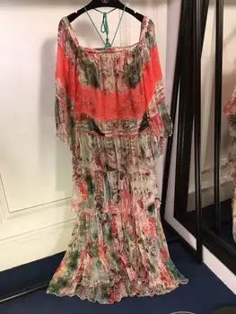 2017 šilko suknelė vestido de festa prarasti paplūdimys vasaros šifono suknelė bohemijos apynasrio seksualus maxi suknelė nėrinių vadimas paplūdimio ilga suknelė