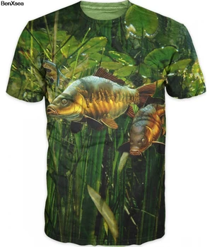 2018 Mados Daugelis Stiliaus 3D Atspausdinta Tee Kietas Vyrų 3D Žuvies T-Shirt Hobis Karpis Marškinėlius Negabaritinių Hip-Hop