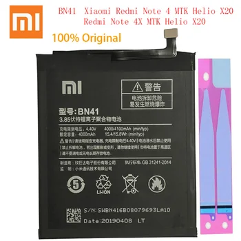 2019 Naujas Originalios Atsarginės naujos BN41 BN41L BN41H Baterija 4000 mAh už Xiaomi Redmi 4 Pastaba Baterija atsargų Sekimo numerį