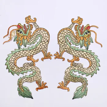 2019 Naują Atvykimo Kinijos Stiliaus Didelis Išsiuvinėti Dragon Pleistrai Siūti 