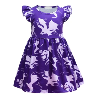 2020 metų Vasaros Mergaičių Suknelės Princesė Dress Vaikams Drabužių Dinozaurų Modelio Drabužius, Kūdikių, Mergaičių Drabužiai Vaikams Kostiumas
