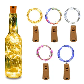 2M 20 LED Vyno Butelio Kamščio Žibintai Varinės Vielos String Žibintai, už Gimtadienio, Vestuvių Šventė Šalies Apdaila Naktį Šviesos Lempos