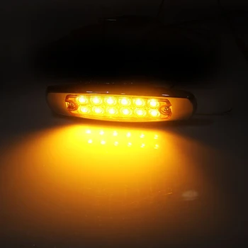 2vnt Sunkvežimių Priekabos Pusėje Lemputė 12LED Plastikinės Apkalos Automobilio Šoninis apšvietimas Gintaro Pabrėžti LED Žibintų