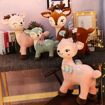 40cm mielas animacinių filmų sika elniai pliušinis žaislas iškamšos elnias pagalvės, minkšti žaislai Dovana Šuniukų Kalėdų Dovanos