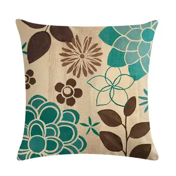 45cm*45cm Geometrinis su apelsinų žiedlapių ant lino/medvilnės pagalvėlė padengti ir sofa pagalvės užvalkalą Namų dekoratyvinės pagalvės dangtelis
