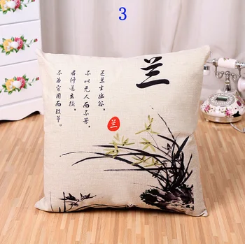 45cm Kinų klasikinio stiliaus Slyvų žiedų lino/medvilnės pagalvę padengti sofos pagalvės užvalkalą automobilio sėdynės pagalvėlė padengti dekoratyvinės pagalvės