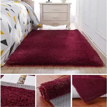 49 Sutirštės plauti šilko plaukų neslidus kilimų kambarį kavos staliukas, antklodė, Miegamojo lovos kilimėlis jogos kilimėlių vientisų spalvų pliušinis