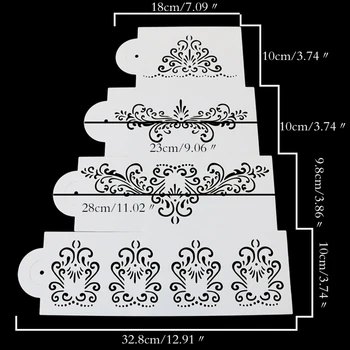 4PCS/set Trafaretas Elegantiškas Gėlių Minkštas Pyragas Pelėsių Tortas Dekoravimo Įrankiai